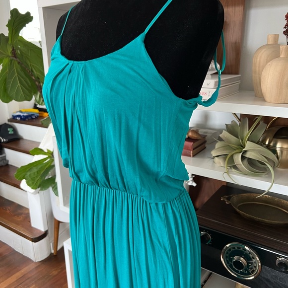 Teal coloured floor length maxi dress in size small - Picture 2 of 5